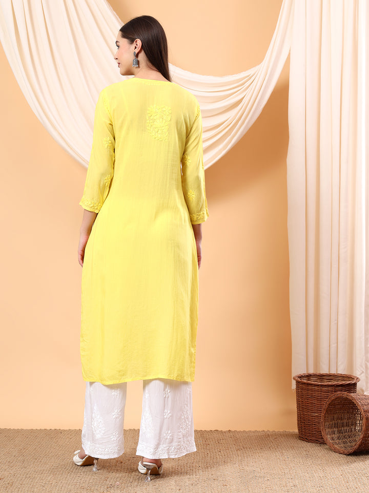 Alina Chikankari Modal Straight Kurta