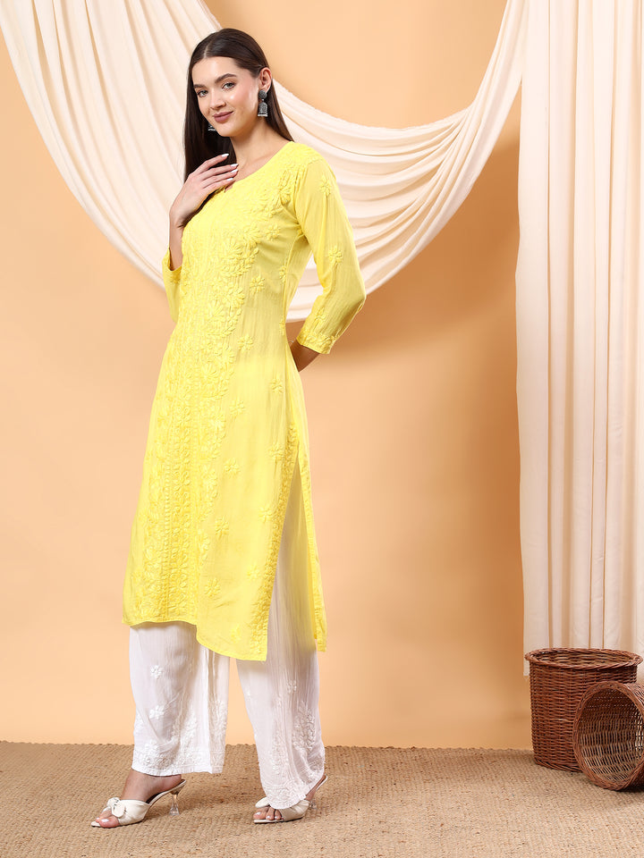 Alina Chikankari Modal Straight Kurta