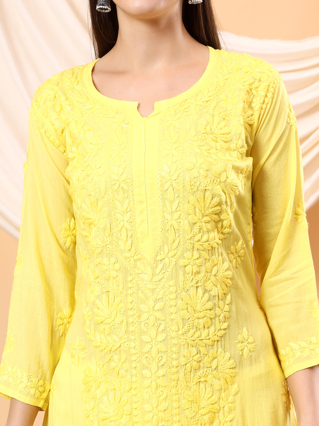 Alina Chikankari Modal Straight Kurta