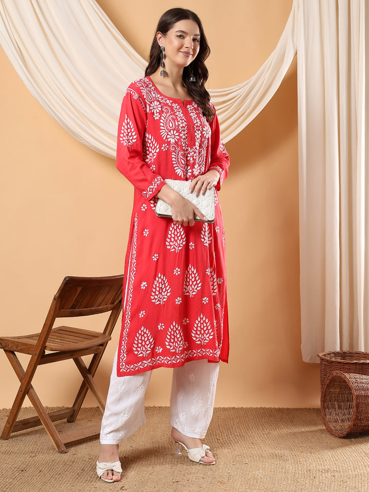 Neha Chikankari Rayon Straight Kurta