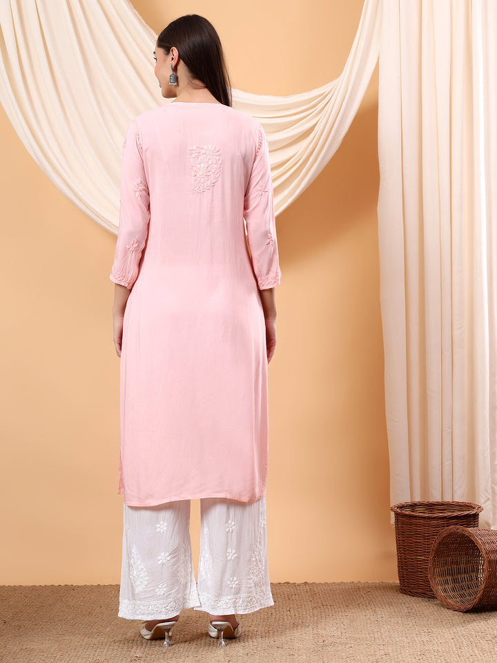 Alina Chikankari Modal Straight Kurta