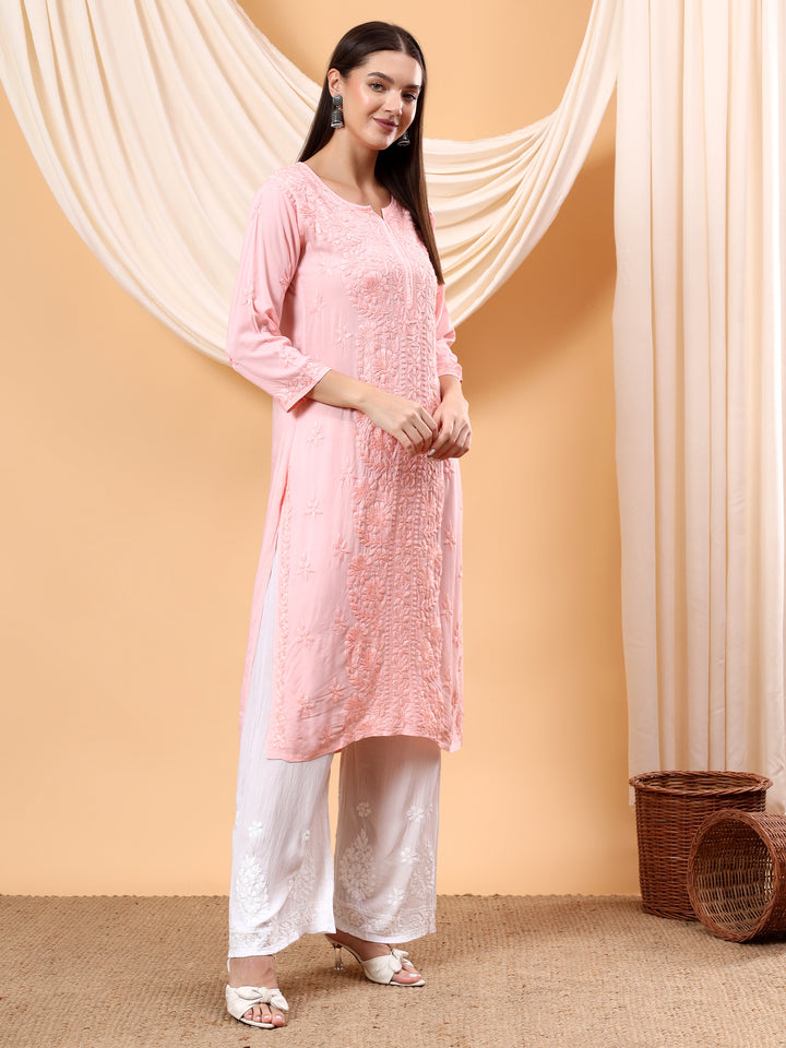 Alina Chikankari Modal Straight Kurta