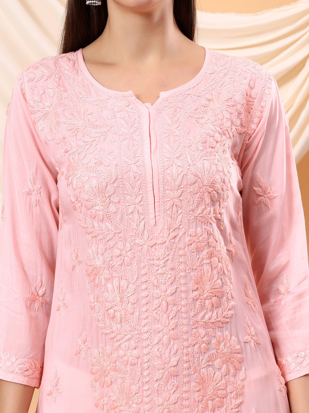 Alina Chikankari Modal Straight Kurta