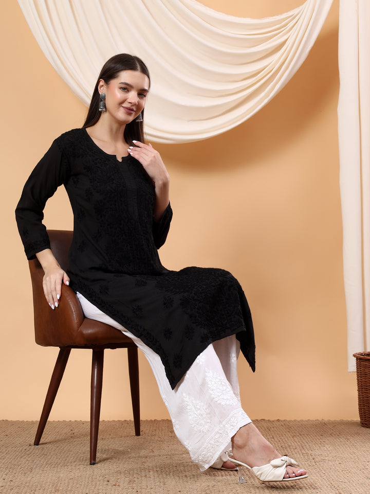 Alina Chikankari Modal Straight Kurta