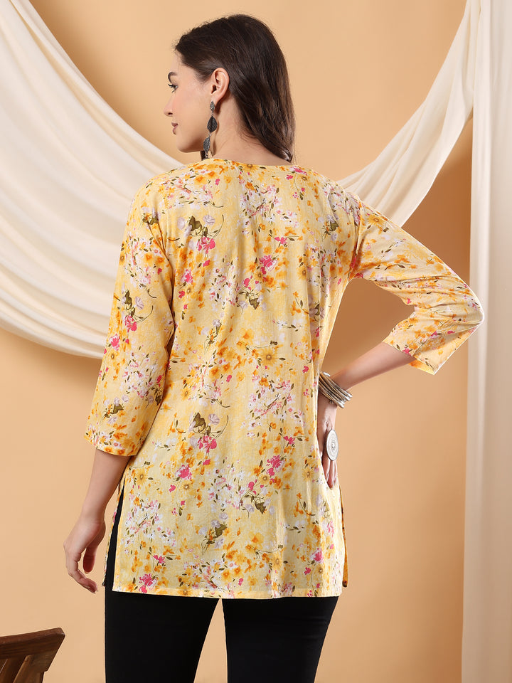 Chaya Chikankari Mulmul Short Kurti