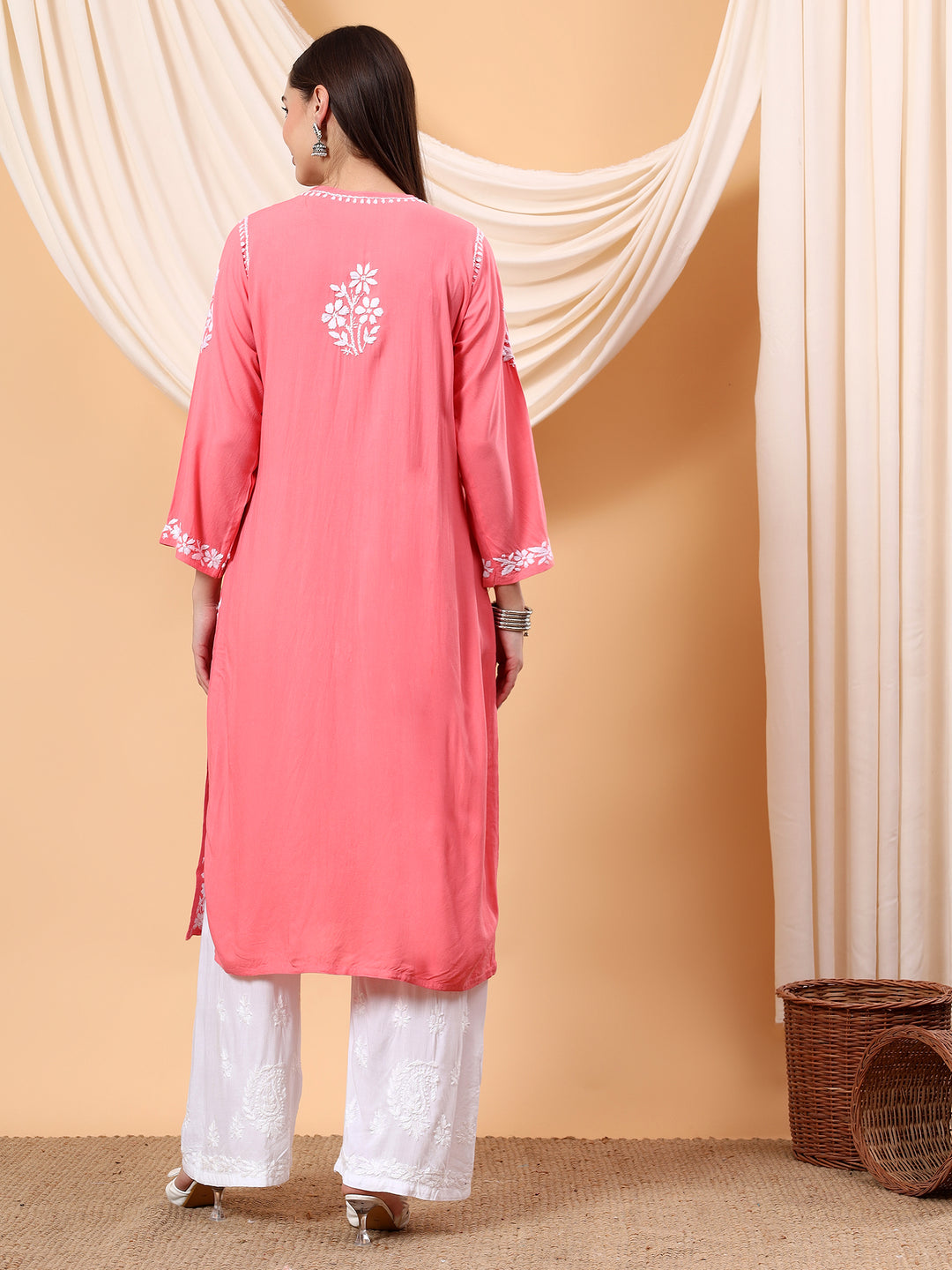 Anam Chikankari Rayon Straight Kurta