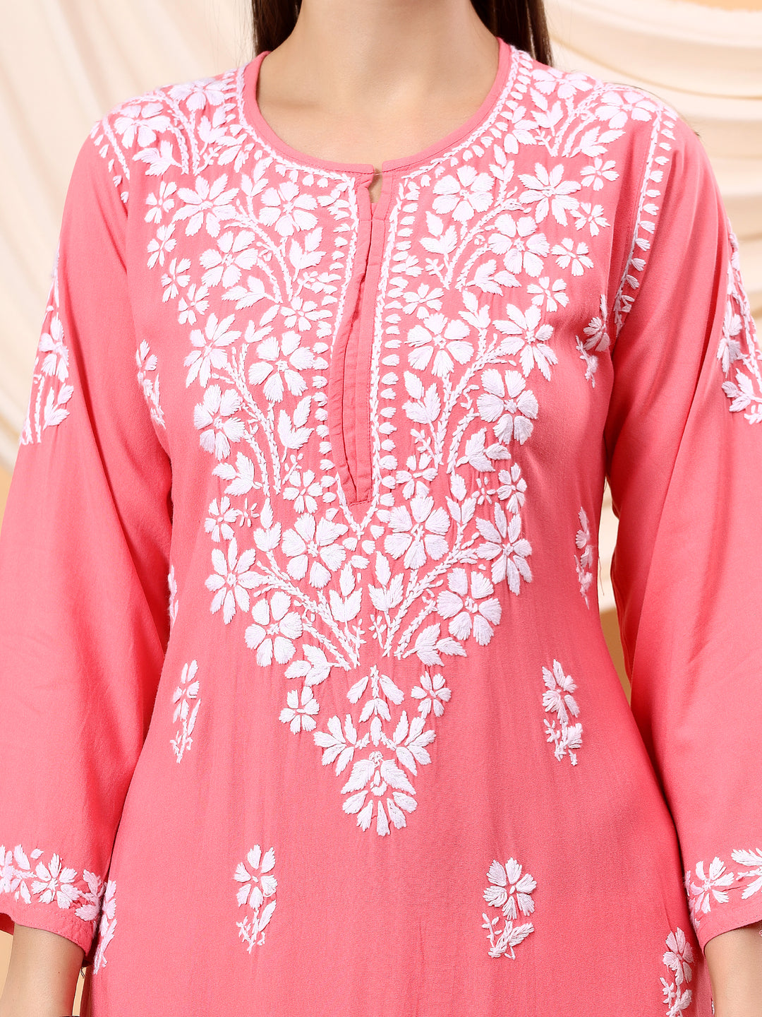 Anam Chikankari Rayon Straight Kurta