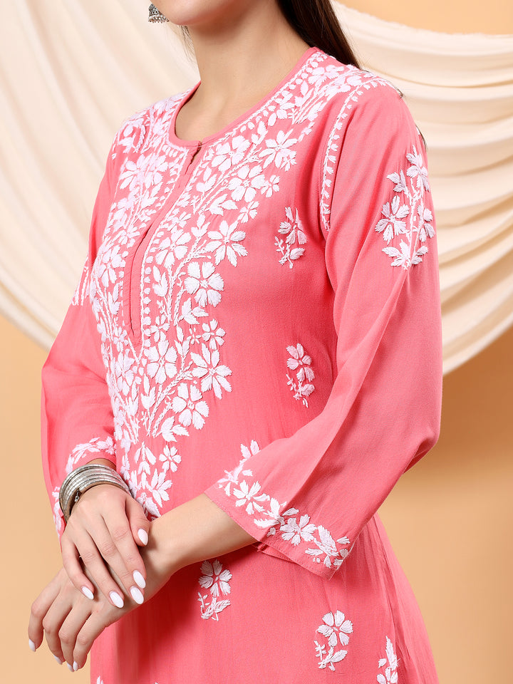 Anam Chikankari Rayon Straight Kurta