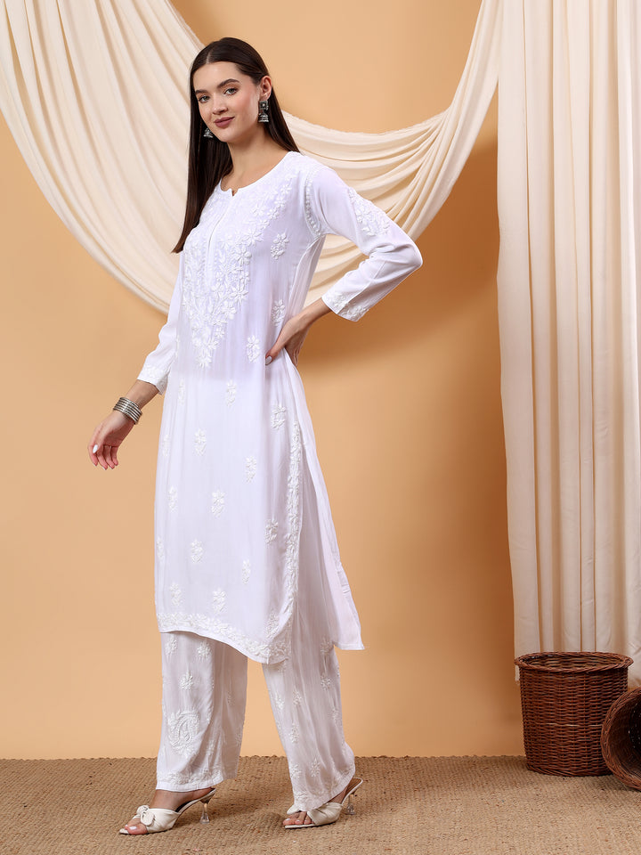 Anam Chikankari Rayon Straight Kurta