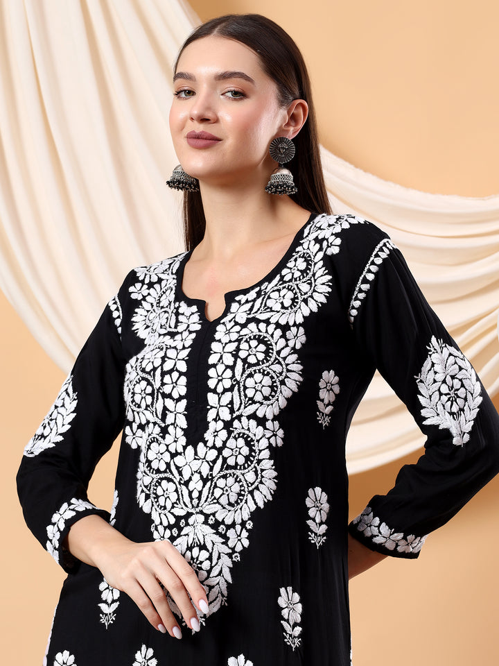 Zoya Chikankari Premium Modal Straight Kurta