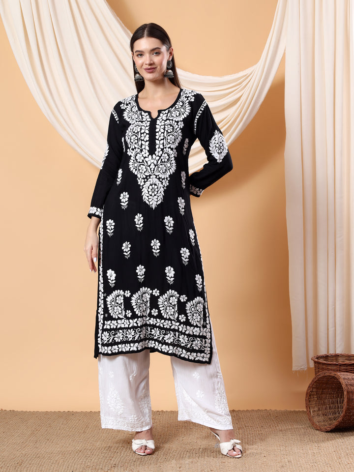 Zoya Chikankari Premium Modal Straight Kurta