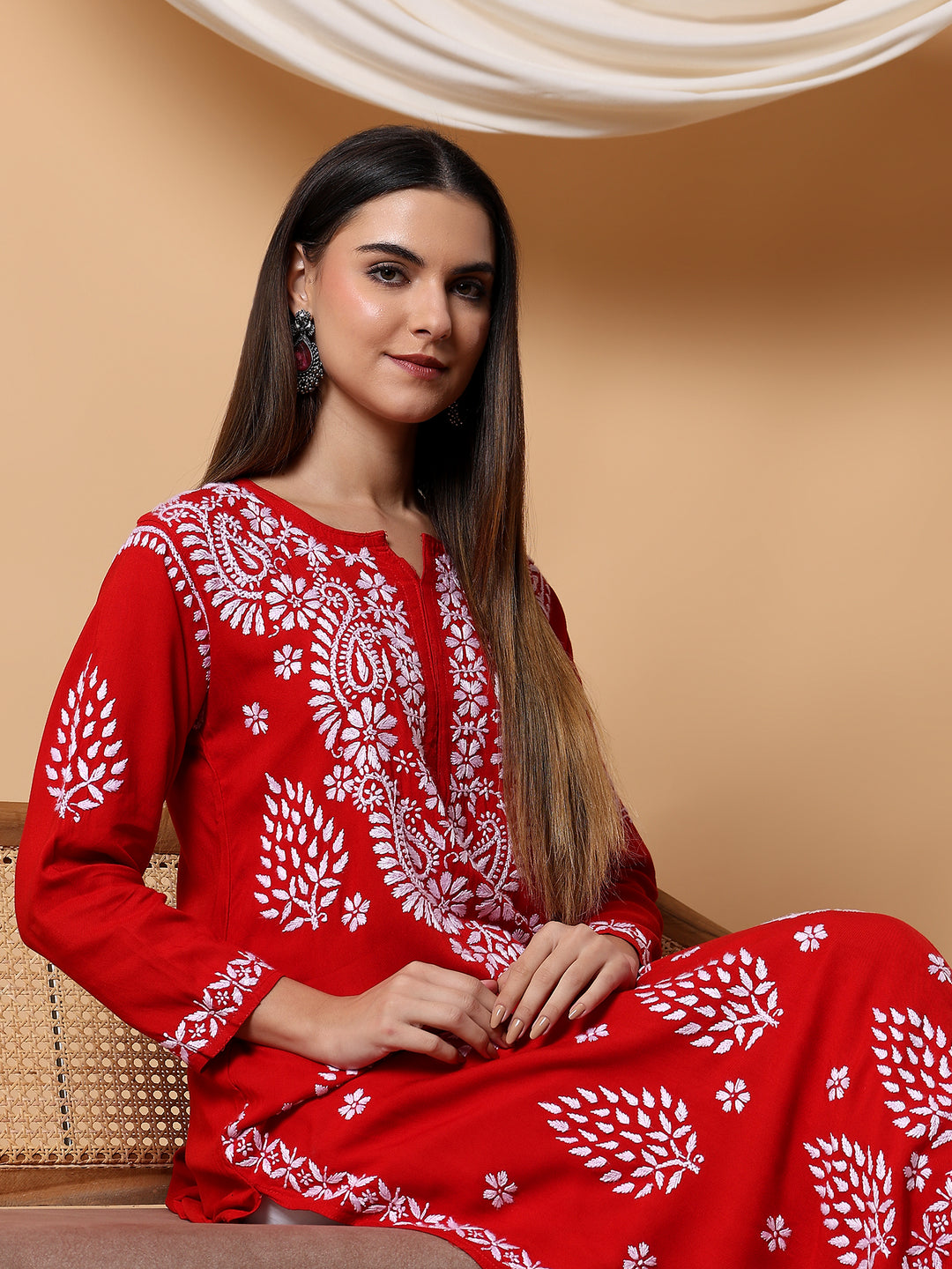 Neha Chikankari Rayon Straight Kurta