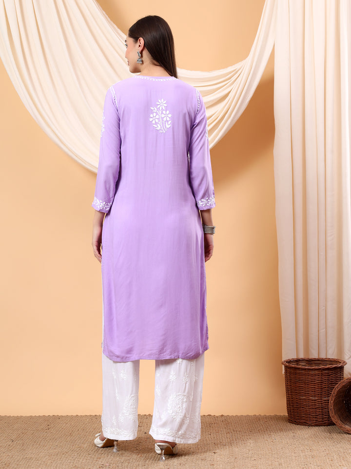 Anam Chikankari Rayon Straight Kurta