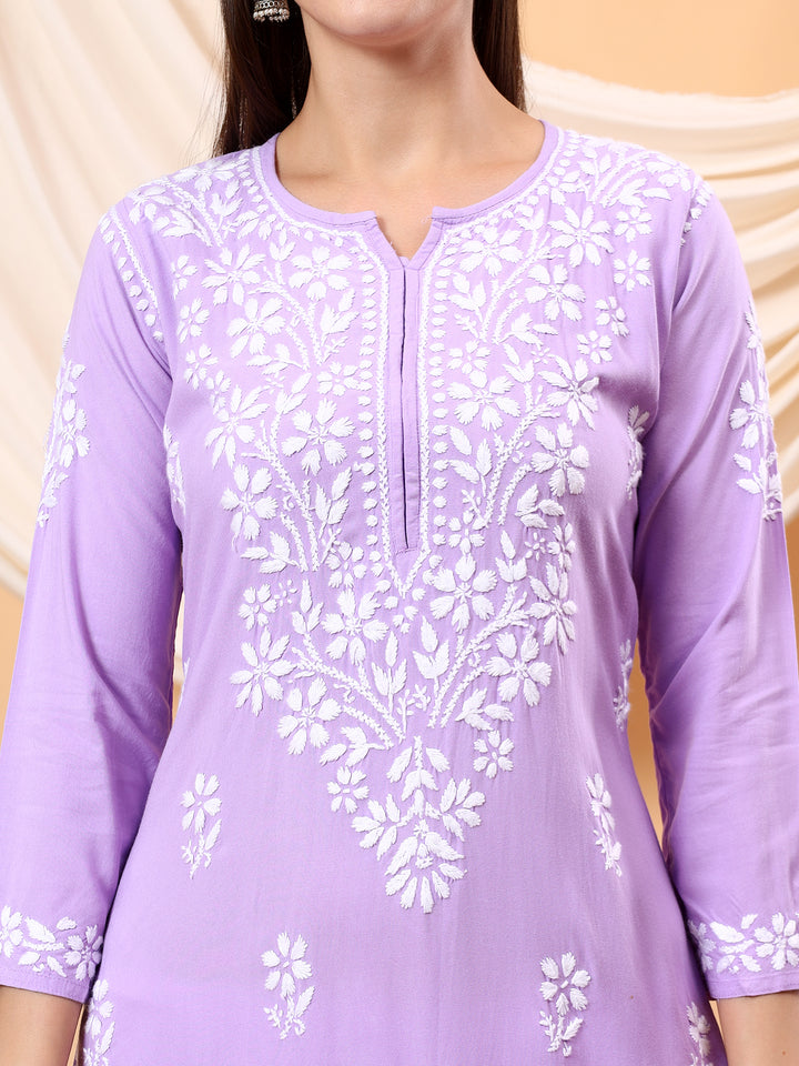 Anam Chikankari Rayon Straight Kurta