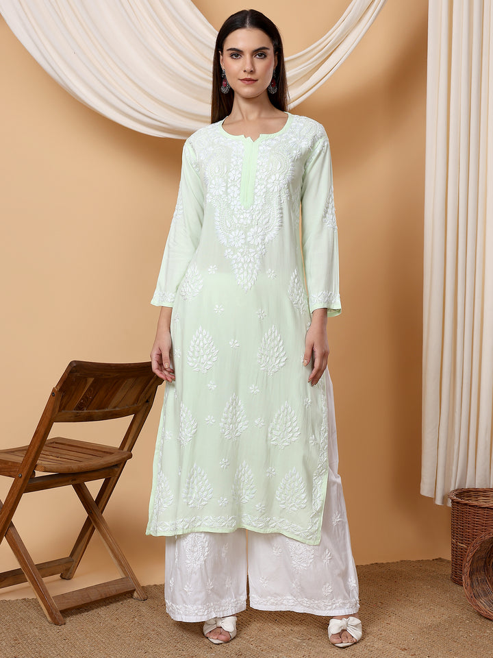 Neha Chikankari Rayon Straight Kurta