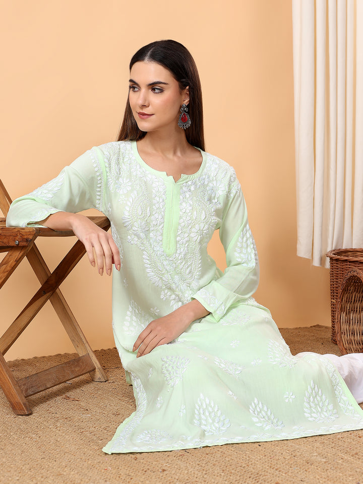 Neha Chikankari Rayon Straight Kurta