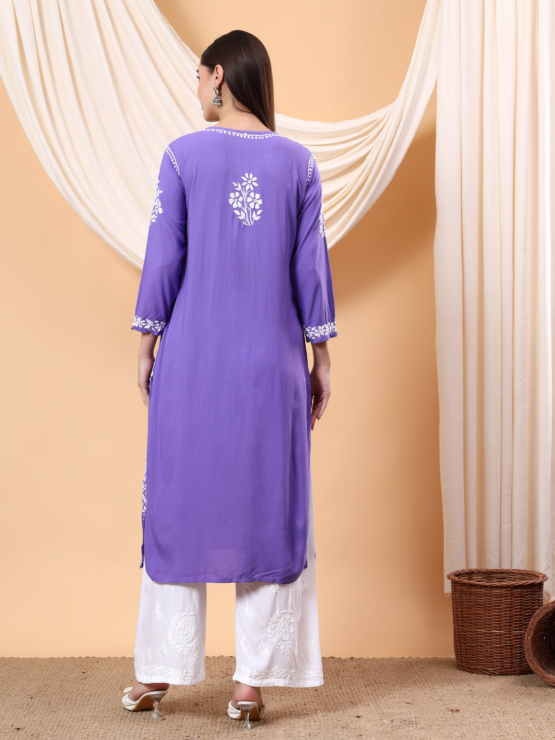 Anam Chikankari Rayon Straight Kurta