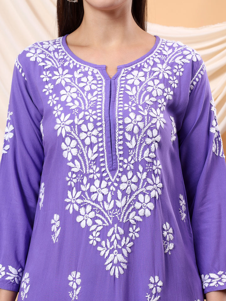 Anam Chikankari Rayon Straight Kurta