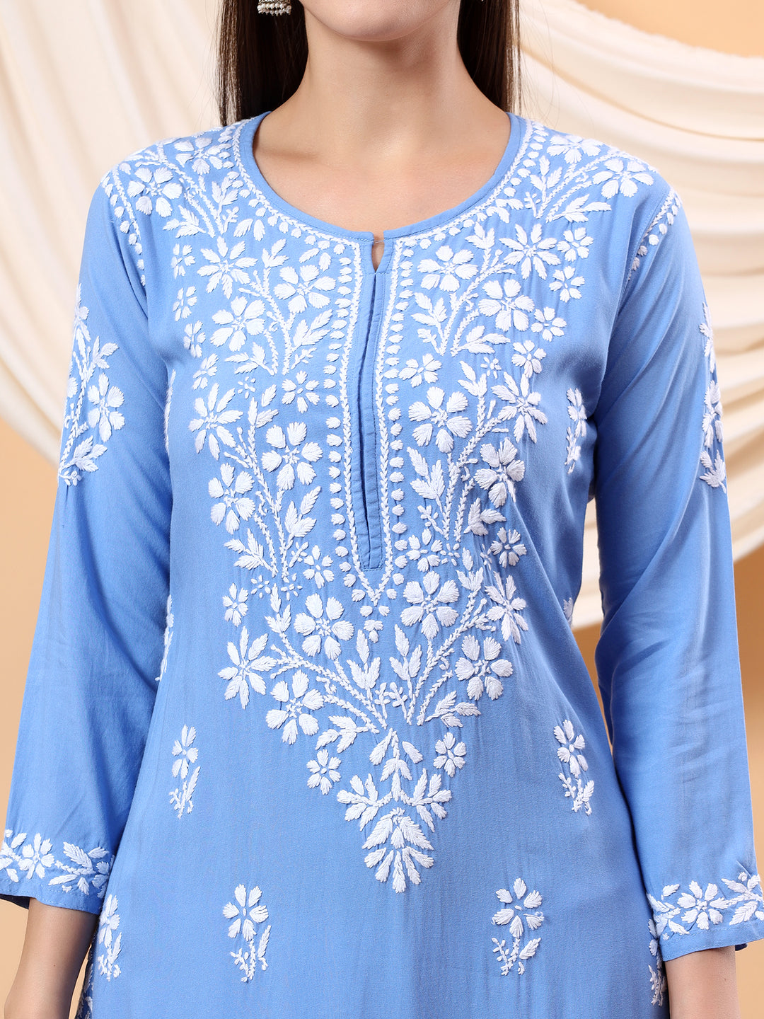 Anam Chikankari Rayon Straight Kurta