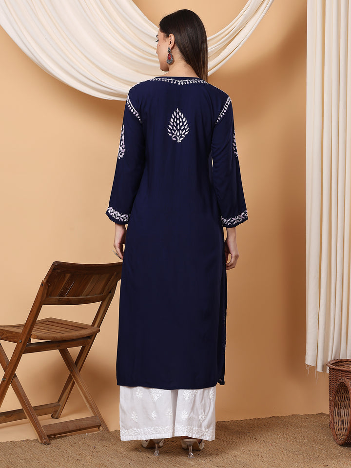 Neha Chikankari Rayon Straight Kurta