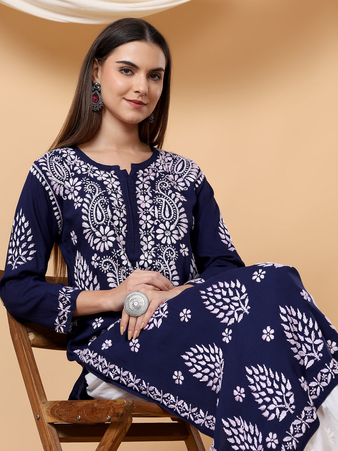 Neha Chikankari Rayon Straight Kurta