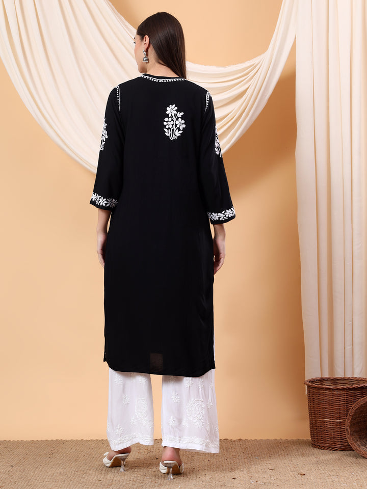 Anam Chikankari Rayon Straight Kurta