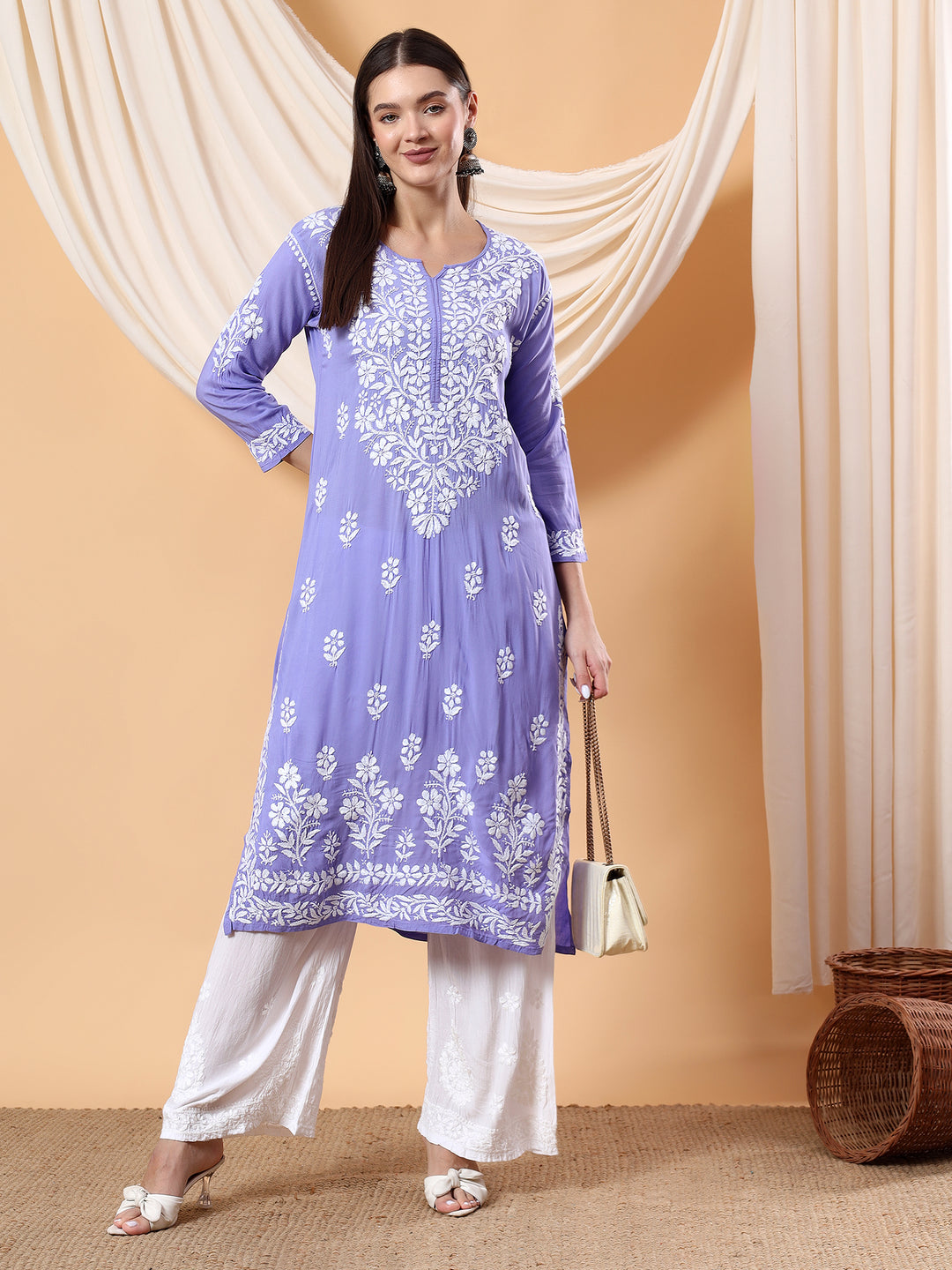 Bhumi Chikankari Premium Modal Straight Kurta