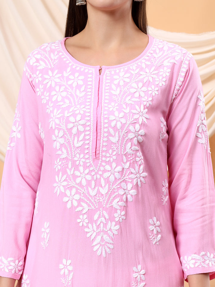 Anam Chikankari Rayon Straight Kurta