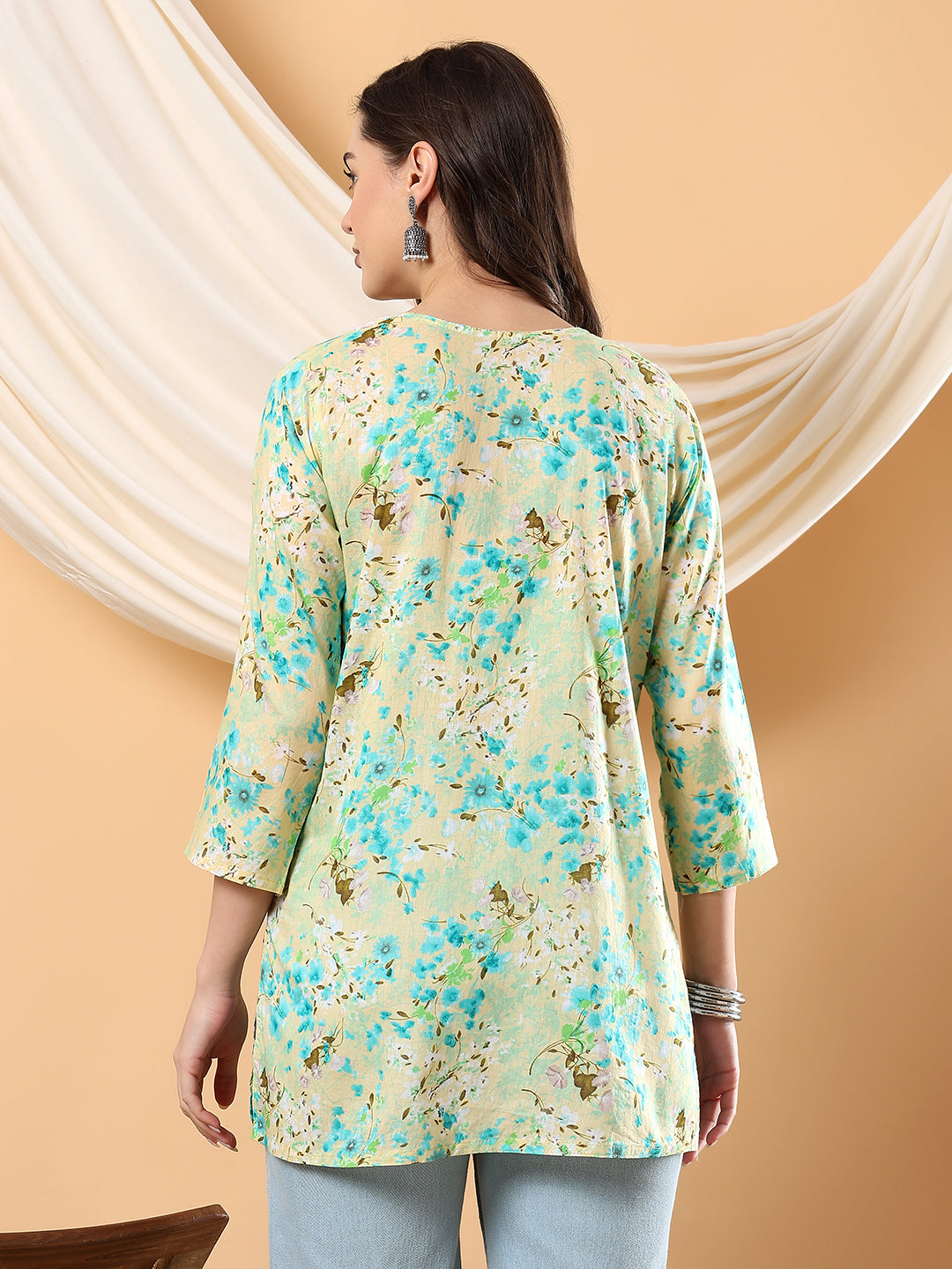 Chaya Chikankari Mulmul Short Kurti