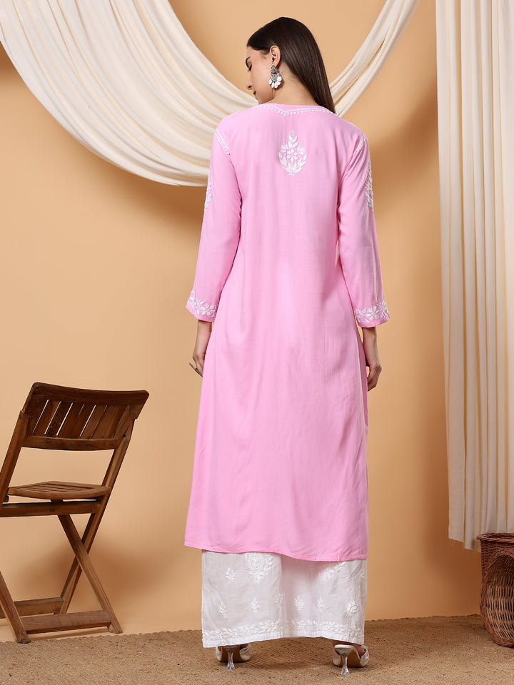 Jahnvi Chikankari Rayon Straight Kurta