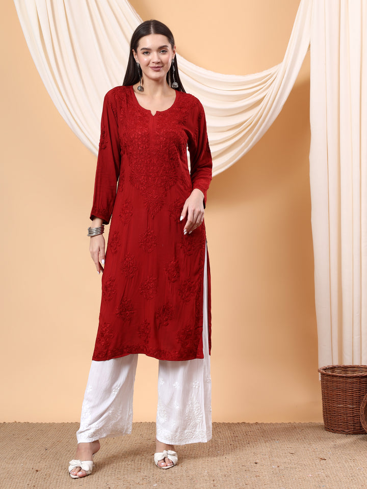 Heer Chikankari Modal Straight Kurta