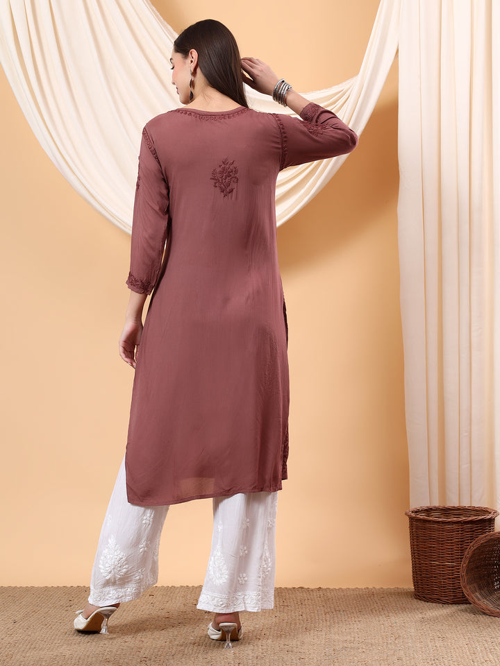 Heer Chikankari Modal Straight Kurta