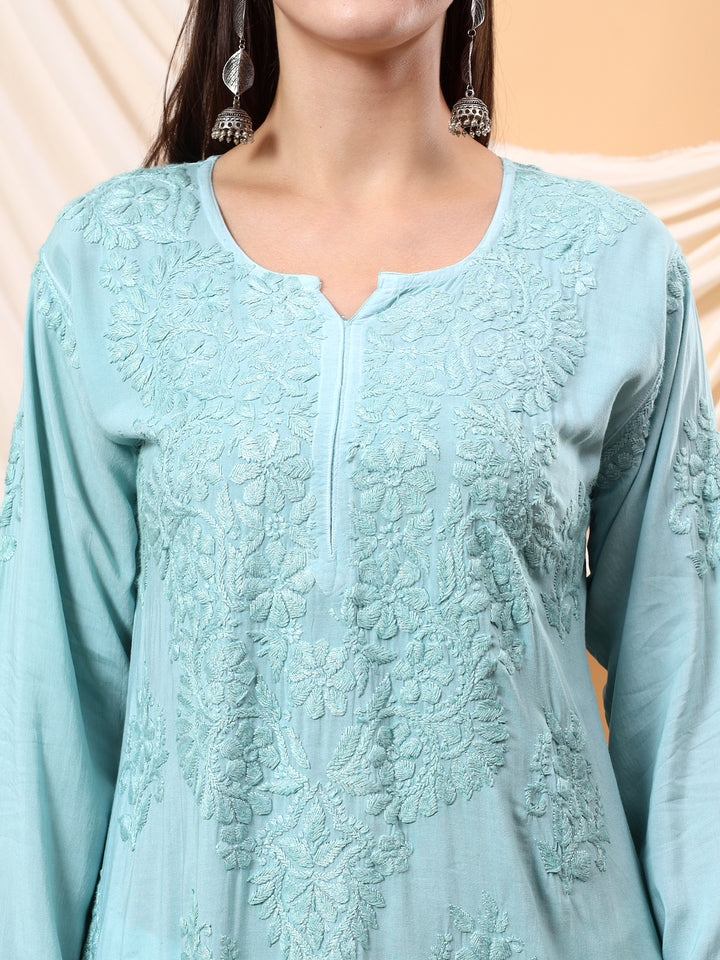 Heer Chikankari Modal Straight Kurta