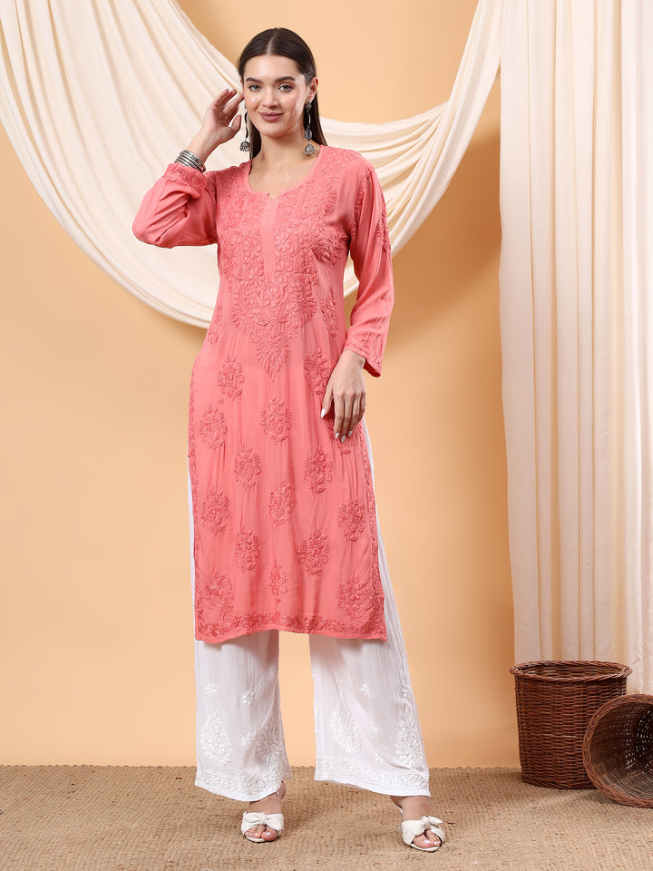 Heer Chikankari Modal Straight Kurta