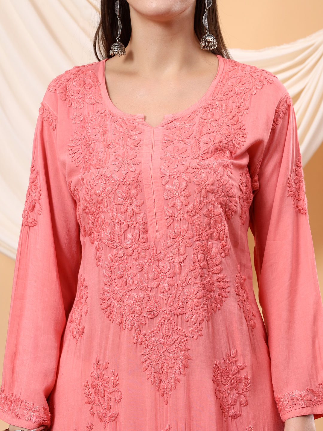 Heer Chikankari Modal Straight Kurta