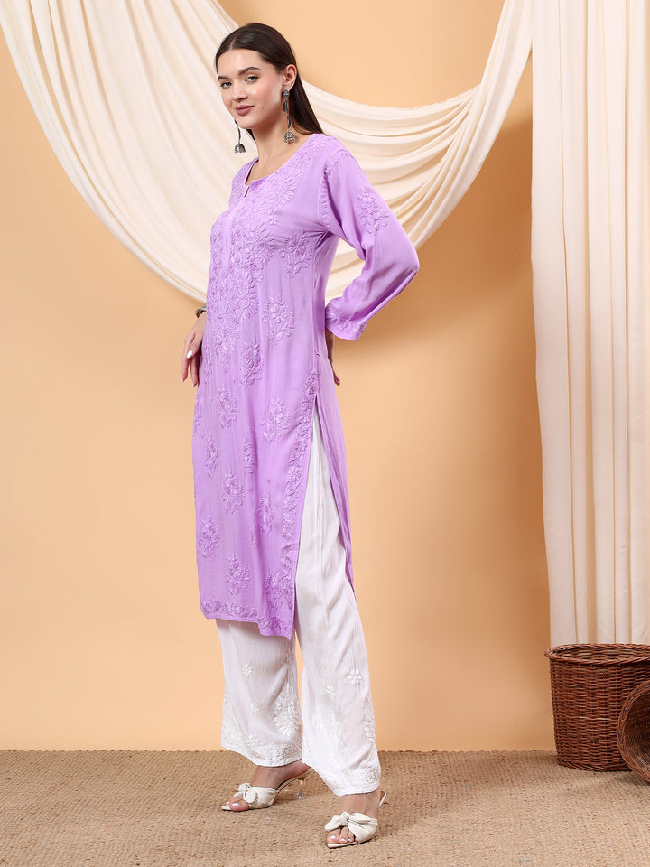 Heer Chikankari Modal Straight Kurta