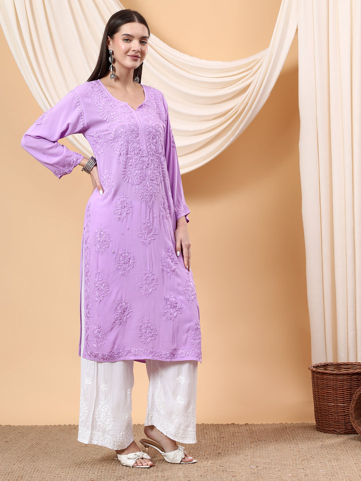 Heer Chikankari Modal Straight Kurta