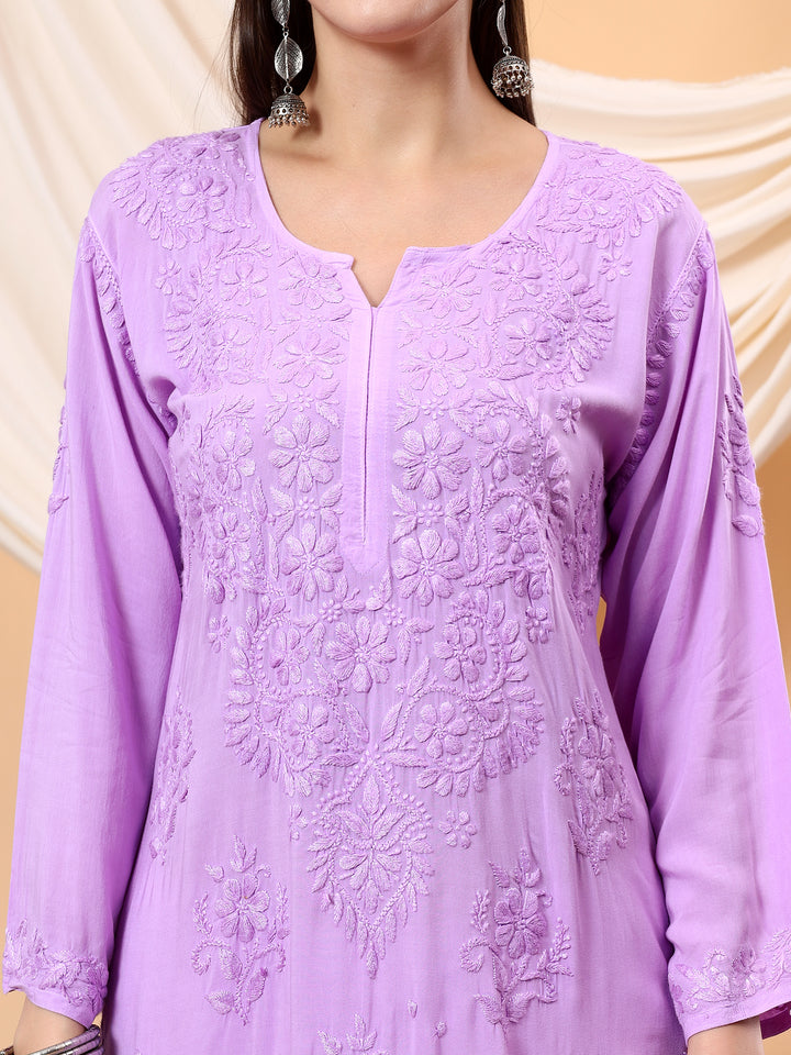 Heer Chikankari Modal Straight Kurta