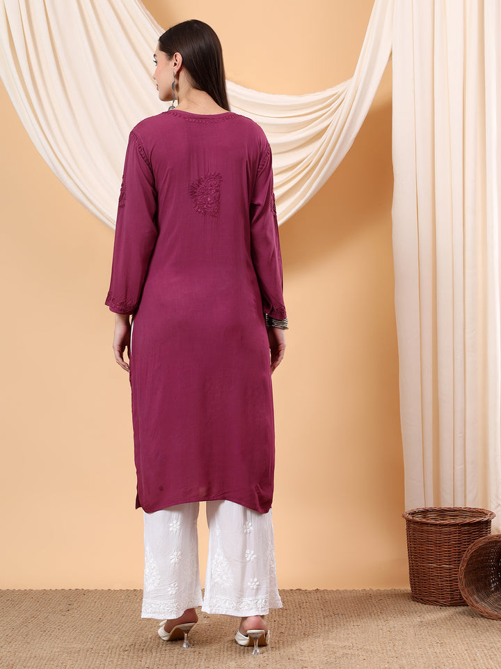 Heer Chikankari Modal Straight Kurta