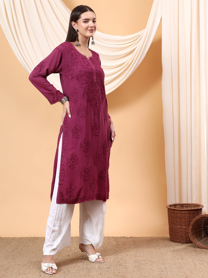 Heer Chikankari Modal Straight Kurta