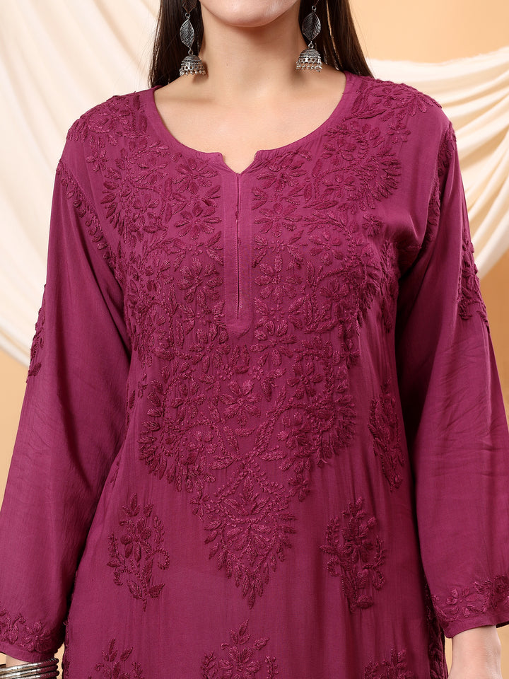 Heer Chikankari Modal Straight Kurta