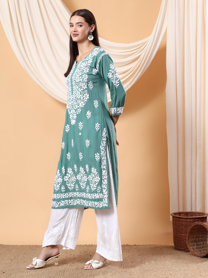 Bhumi Chikankari Premium Modal Straight Kurta