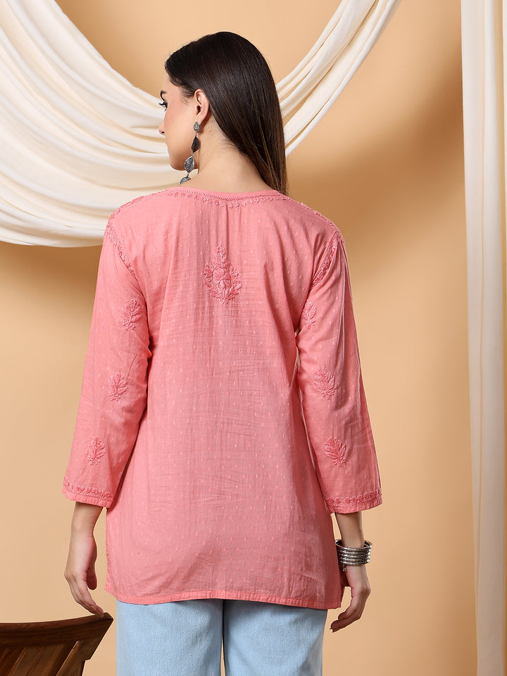 Adya Chikankari Short Dyed Kurti