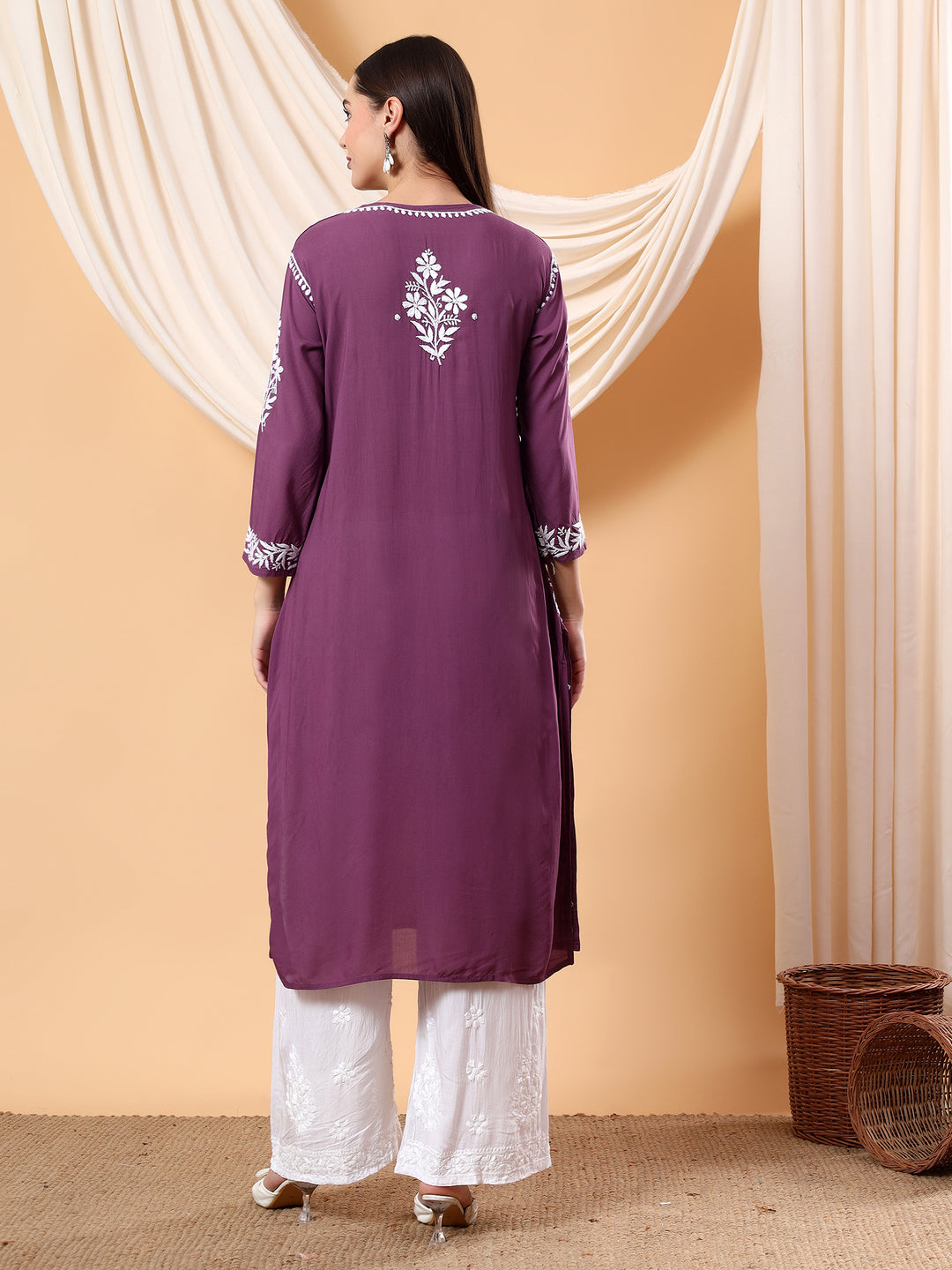 Bhumi Chikankari Premium Modal Straight Kurta