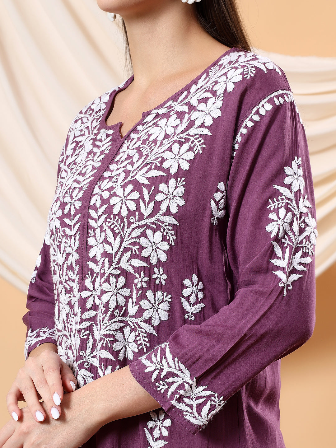 Bhumi Chikankari Premium Modal Straight Kurta