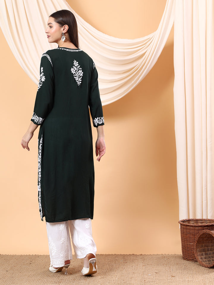 Bhumi Chikankari Premium Modal Straight Kurta