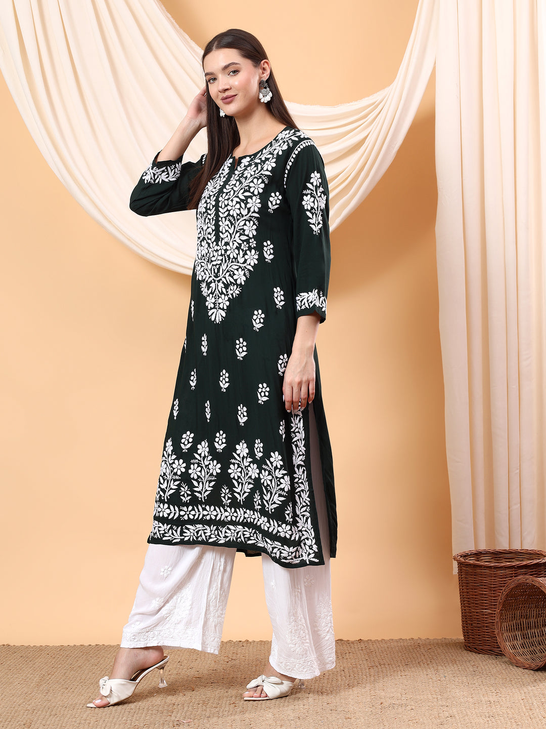 Bhumi Chikankari Premium Modal Straight Kurta