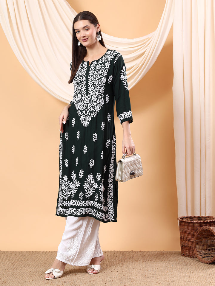 Bhumi Chikankari Premium Modal Straight Kurta