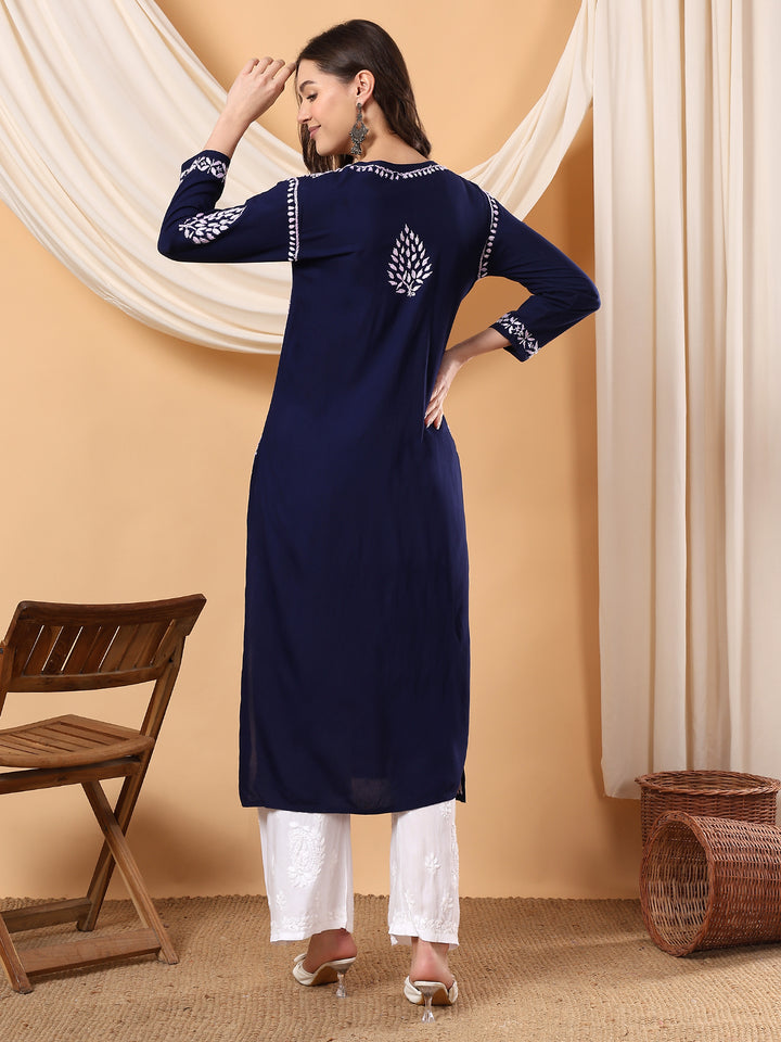 Neha Chikankari Rayon Straight Kurta