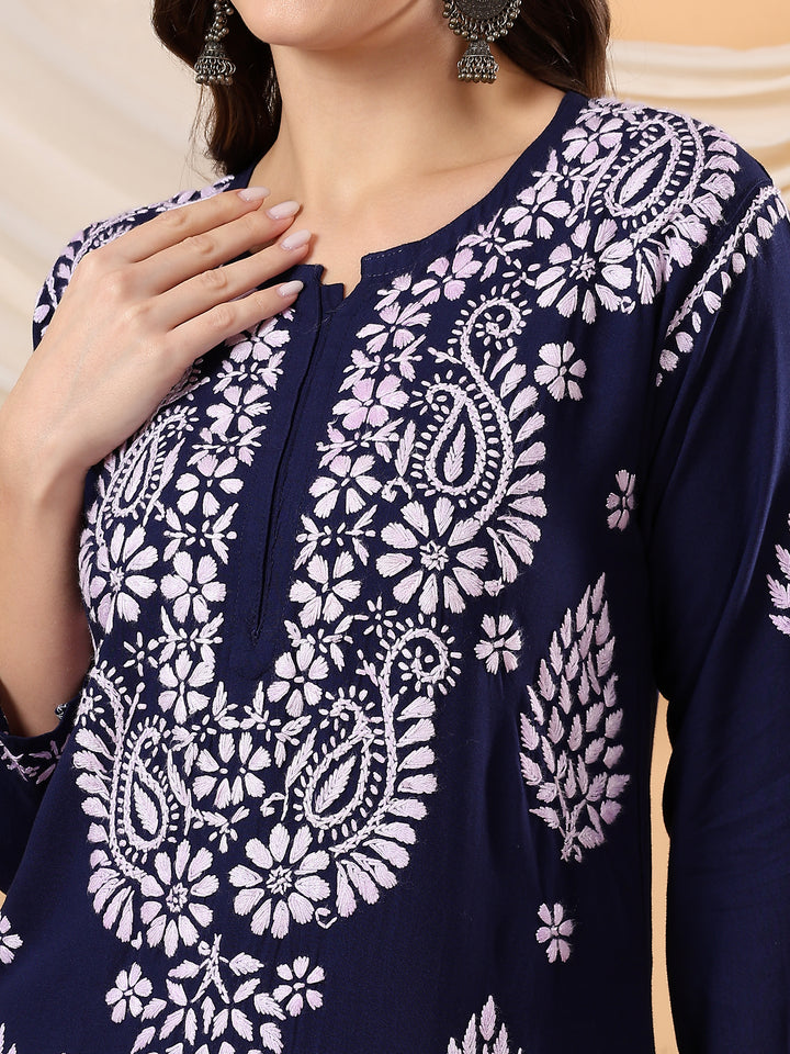 Neha Chikankari Rayon Straight Kurta